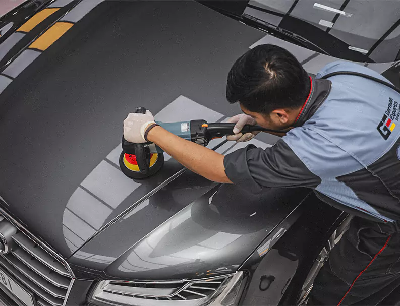 A German Expert Doing Polishing & Detailing on Car