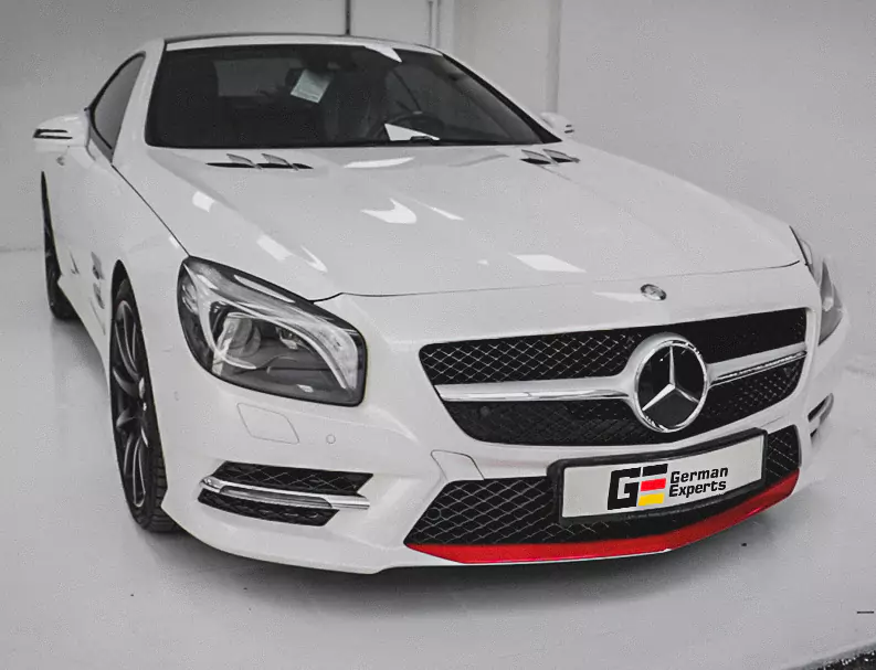 White Mercedes After Smart Repair at German Expert Workshop