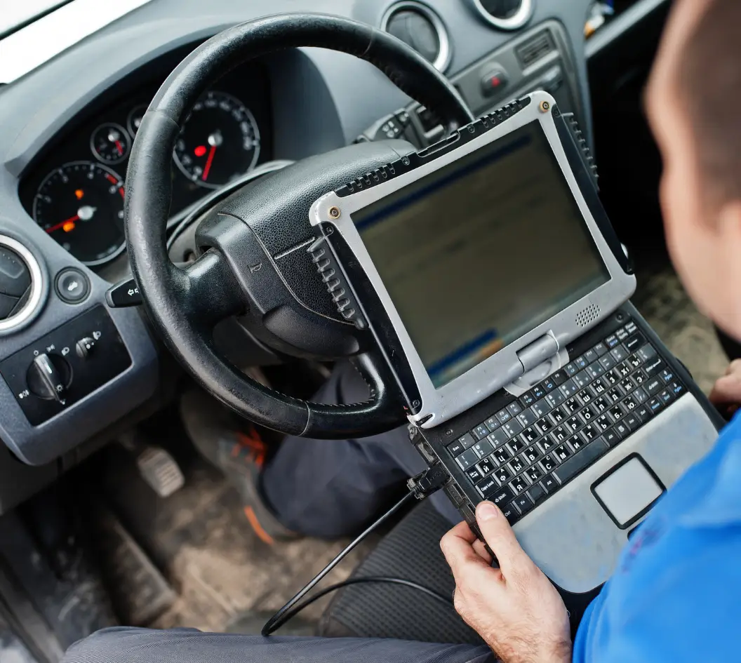 Advanced car computer diagnostics in workshop